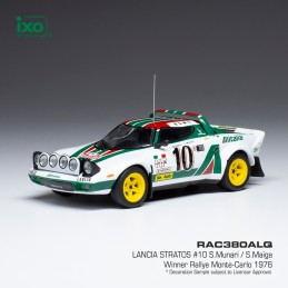IXO MODELS - 1/43 - LANCIA - STRATOS HF TEAM ALITALIA (night ver) N10  WINNER RALLY MONTECARLO 1976 MUNARI-MAIGA - WHITE GREEN